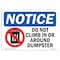Signmission OSHA Sign, 7" H, Rigid Plastic, Do Not Climb In Or Around Dumpster Sign With Symbol, Landscape OS-NS-P-710-L-11095 - alternate 1